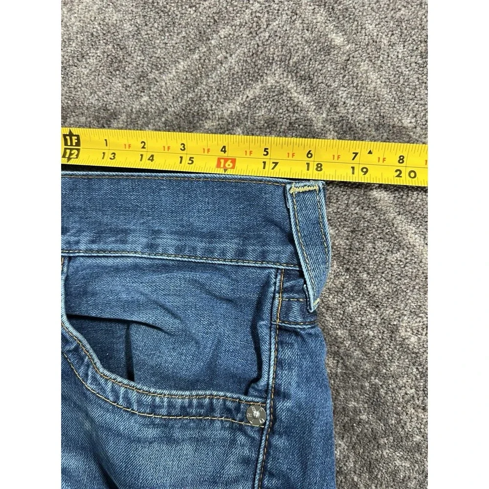 True Religion Men's Blue Jeans Straight Two Tone 34x35